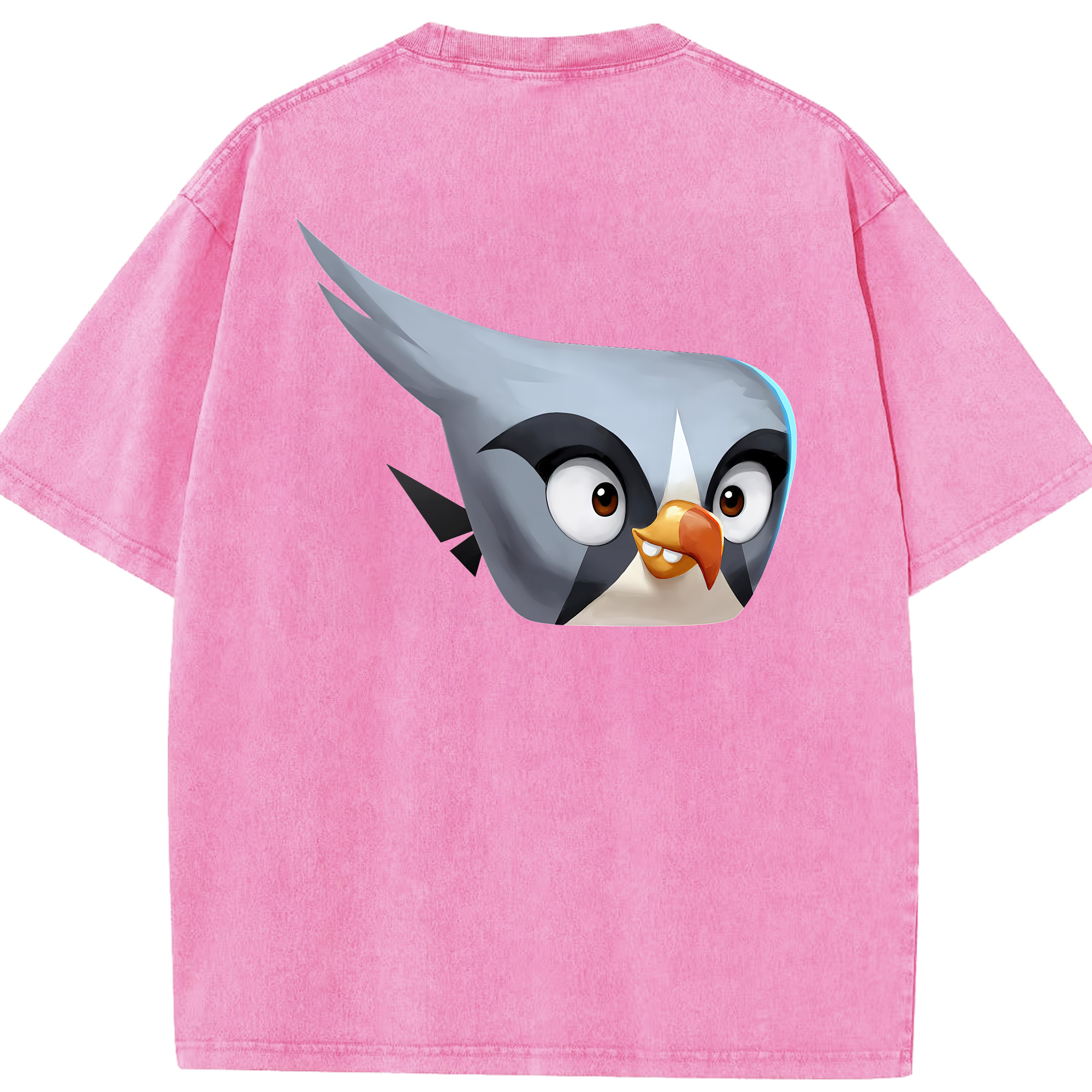 （画像用） Angry Birds アングリーバード 綿100% ヴィンテージ風 半袖Tシャツ（背面プリント）